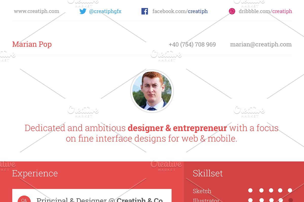 Resume - Multiple Styles, a Resume Template by Creatiph Market (Photo 2 of 4)