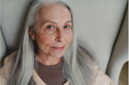 Close up of senior woman sitting in, a Person Photo by HalfPoint