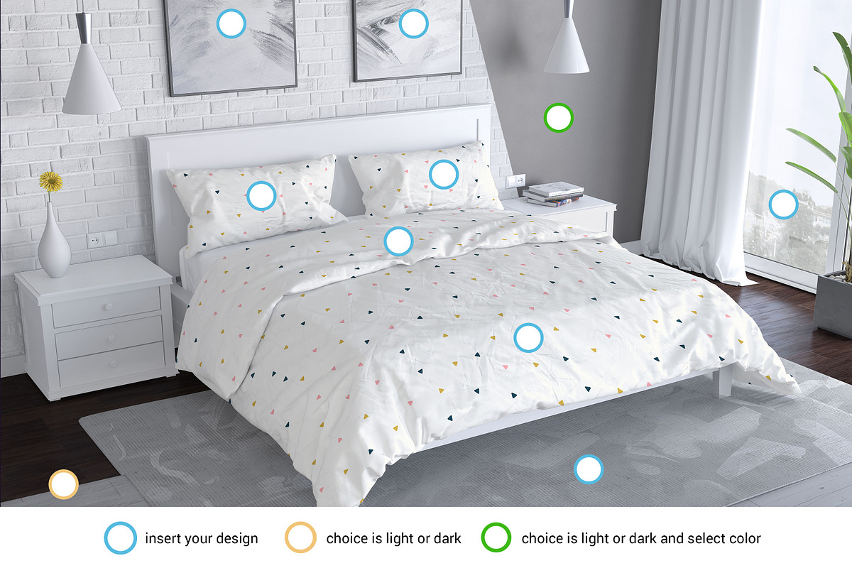 Bedroom and Bed Linen Mockup Set, an Apparel Mockup by Seven Lights (Photo 9 of 10)