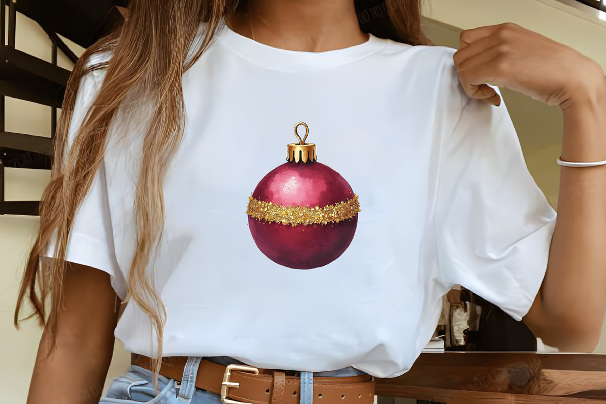 Watercolor Burgundy Christmas Clipar, an Illustration by CrexoraLab (Photo 3 of 5)