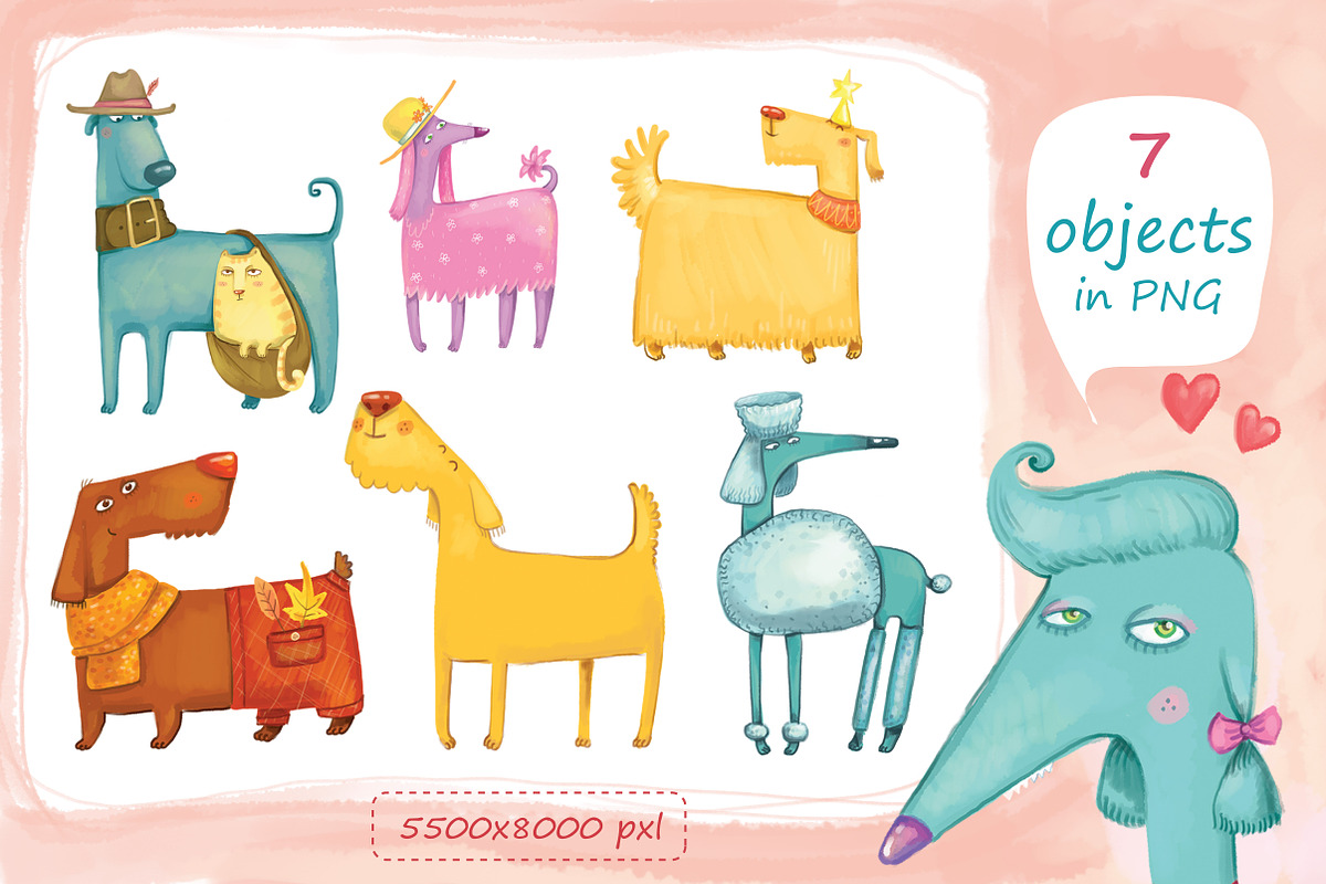 Funny Dogs illustrations, an Illustration by Zooza Art (Photo 3 of 7)