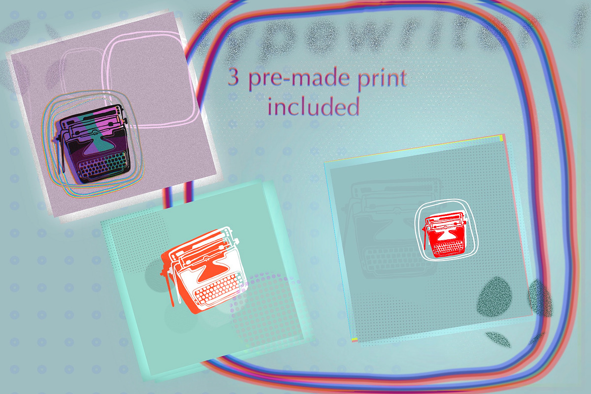Retro illustration stamps bundle, a Brush Add-On by Sofs designs (Photo 3 of 7)