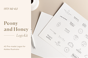 Peony and Honey Modern Logo Kit, a Branding & Logo Template by Forth and Wild (Thumbnail 1 of 10)