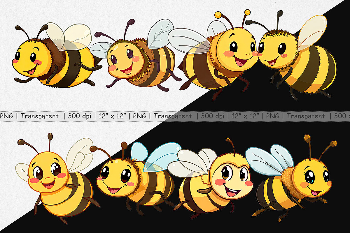 Smiling Bee Clipart, a Graphic by Artnoy (Photo 2 of 5)