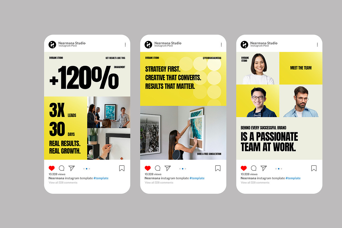 Bold Yellow Agency Instagram Post, a Social Media Template by Neermana (Photo 2 of 4)