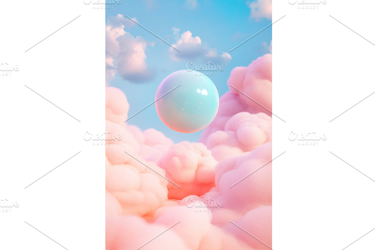 Surreal floating sphere amidst, an Illustration by Lermont51