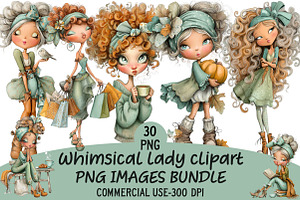 Whimsical Lady Clipart Bundle, an Illustration by Craft Nest