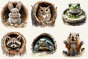 Funny Animals in Hole Clipart, an Illustration by OK Design (Thumbnail 5 of 5)