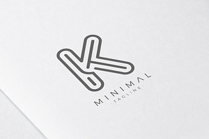 Minimal Line Initial Letter K Logo