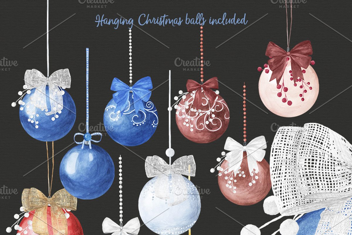 Christmas Balls and Decorations, a Decorative Illustration by NataliVA (Photo 3 of 7)
