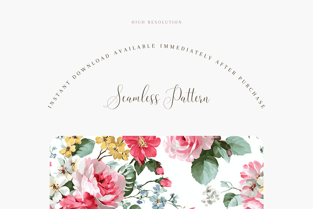 Vintage Floral Seamless Pattern, a Pattern Graphic by Pati Charm Studio (Photo 2 of 6)