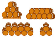Stacked wooden barrels for beer, an Object Illustration by Vectorbuum (Thumbnail 3 of 3)
