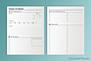 Travel Planner Letter Size Printable