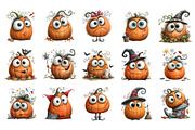 Whimsical Quirky Pumpkins PNG, an Animal Illustration by Nicolle's Colorful Art (Thumbnail 2 of 5)