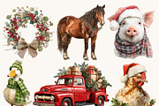 Cozy Barn Christmas Clipart Bundle, a Seasonal Illustration by Design Scotch (Thumbnail 2 of 8)