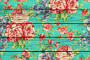 Wood floral paper,  mint floral wood, a Pattern Graphic by DidiArtWorld (Thumbnail 2 of 3)