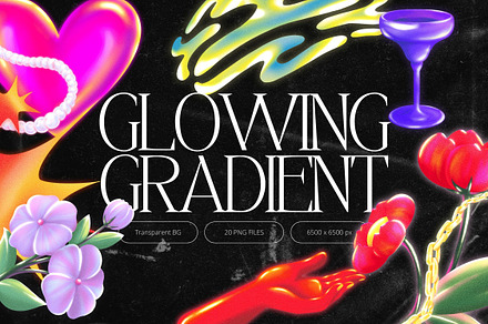 Glowing Gradient Shapes, an Object Graphic by Design Studio
