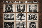 50 Mystical Galaxy Forest Silhouette, a Technology Illustration by Amazin_art (Thumbnail 1 of 34)