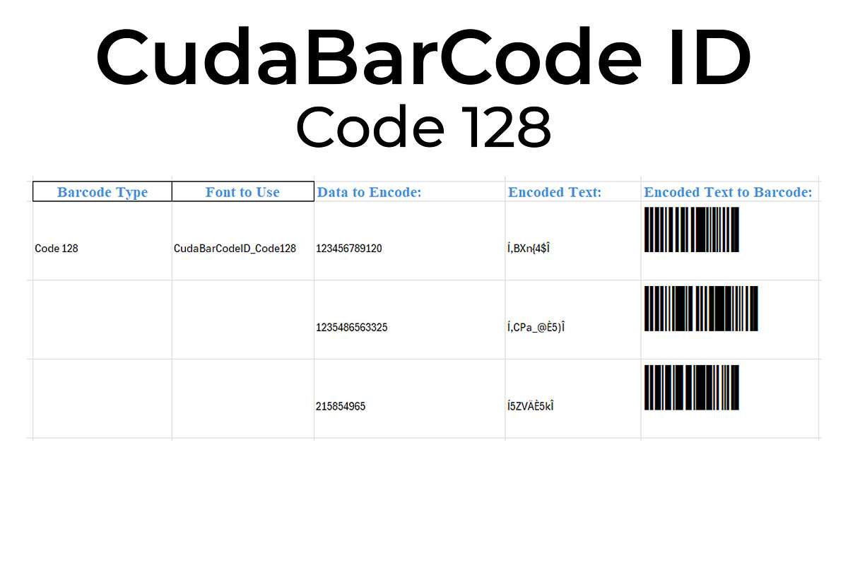 CudaBarCode ID Code 128, a Symbol Font by Emdaduljs (Photo 2 of 4)