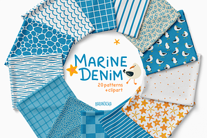 Collection of patterns Marine Denim