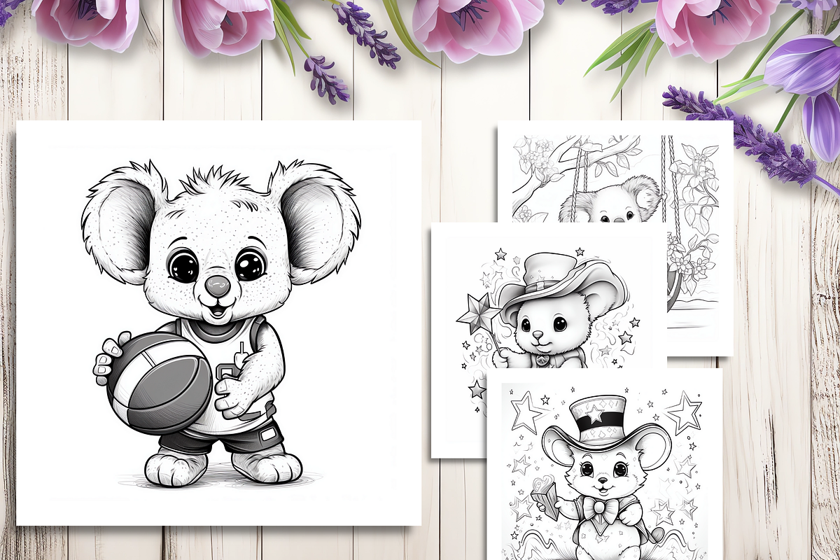 Koala Coloring Pages for Kids, a Brochure Template by LA Design (Photo 6 of 10)