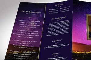 Vineyard Funeral Program Word 4 Pgs