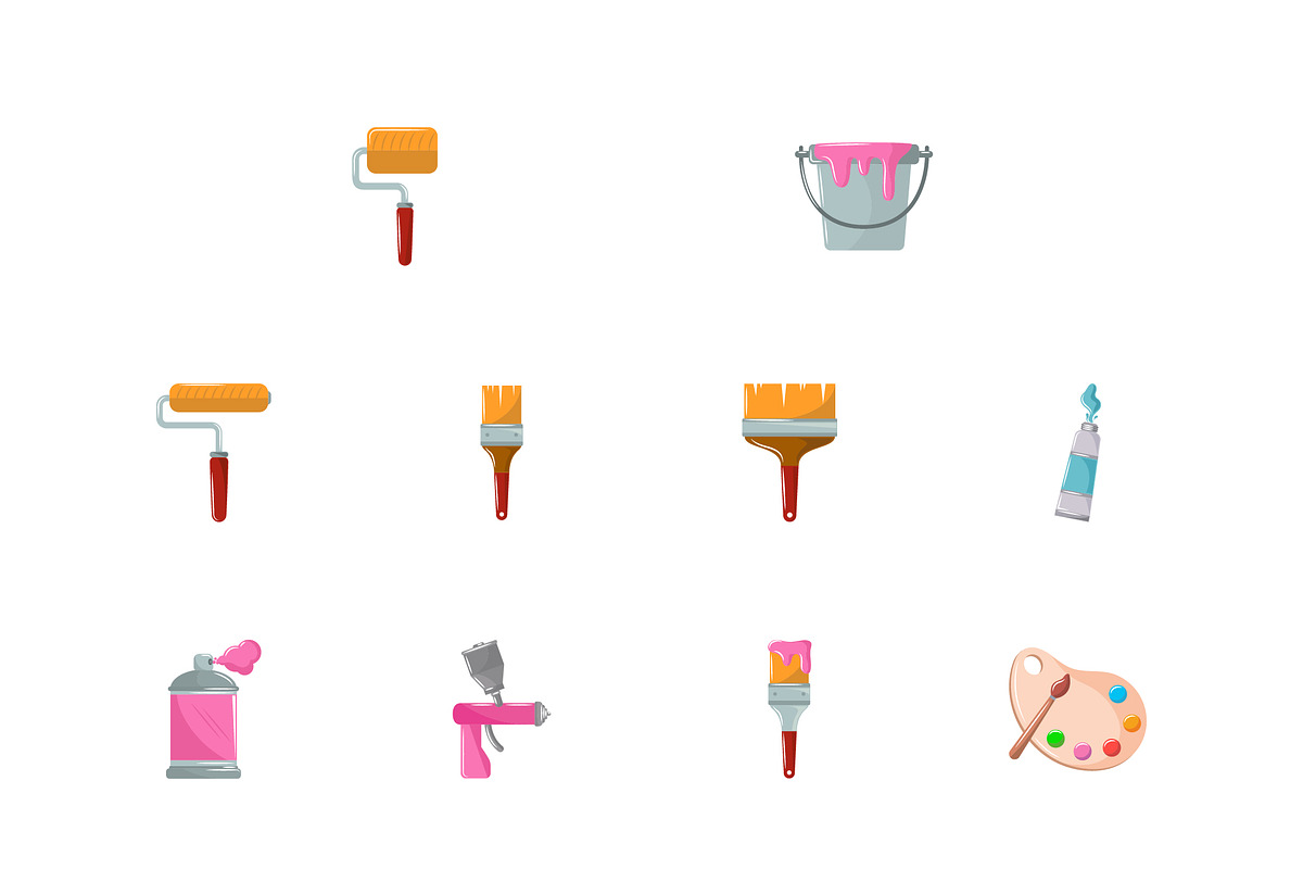 Painting Tools Illustration Set
