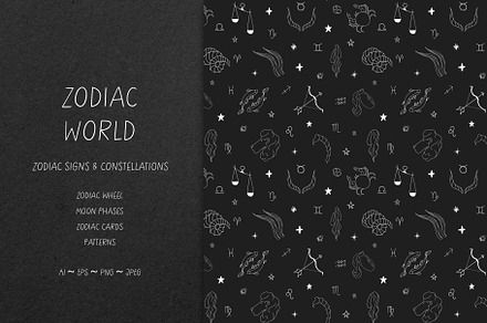 Zodiac signs & constellations, an Illustration by Pasctati