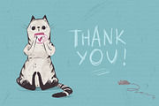 Sweet cat set, an Animal Illustration by ZapolzunArt (Thumbnail 6 of 6)