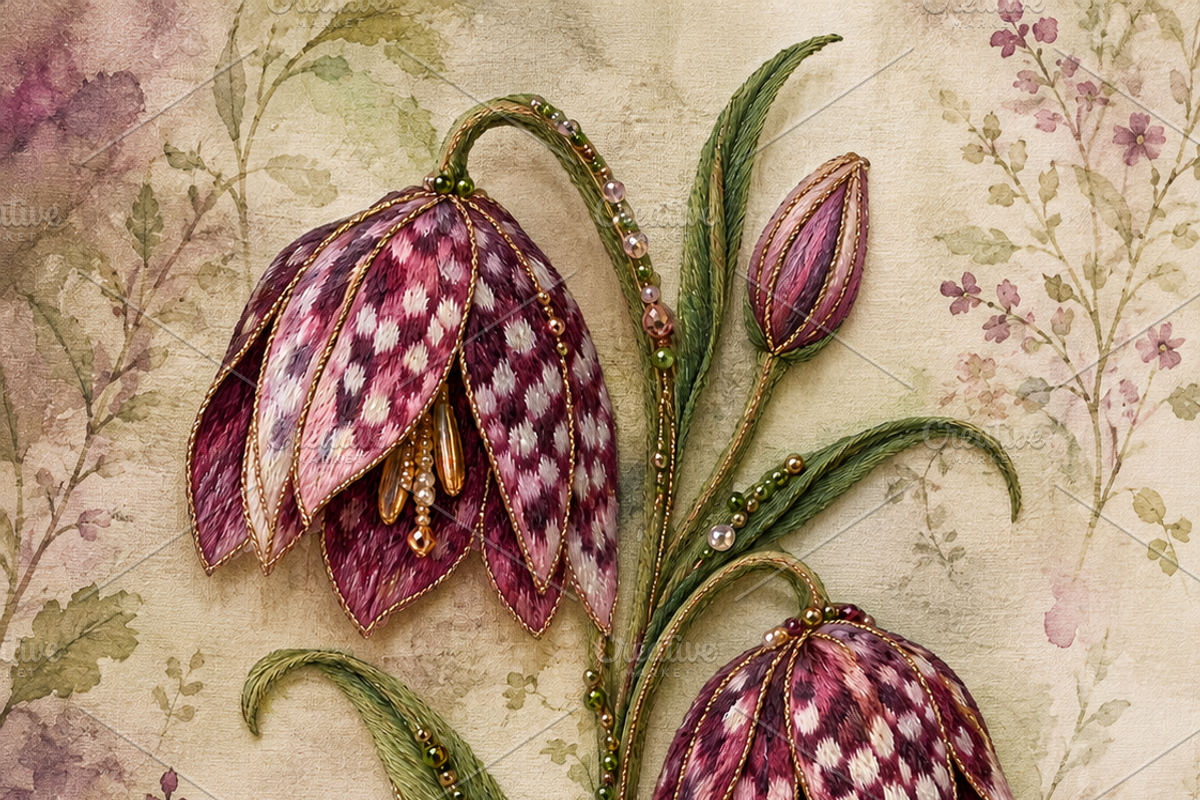 Beaded Fritillary Flower PNG, an Object Graphic by The Edit (Photo 2 of 3)
