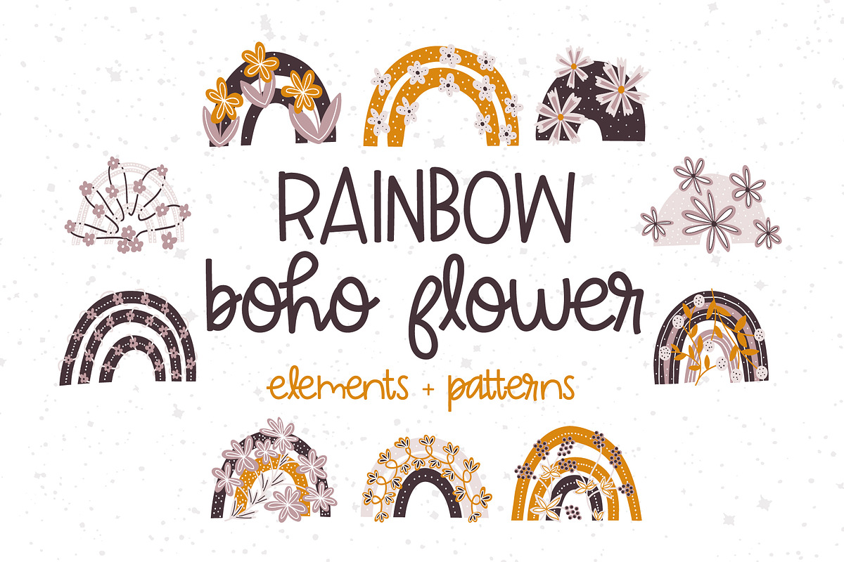 Rainbow boho flower collection, a Decorative Illustration by BAGIRA | Studio (Photo 1 of 7)