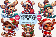 Cute Christmas moose. T-Shirt, PNG., an Animal Illustration by KENO Mascots (Thumbnail 1 of 8)