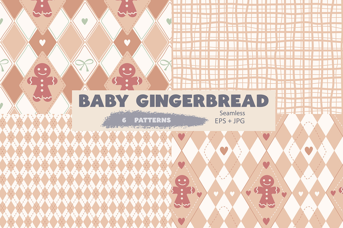 Argyle Gingerbread Patterns, a Pattern Graphic by Nebbia (Photo 1 of 5)