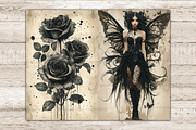 Gothic Fairy Junk Journal Pages, a Person Illustration by GlamArtZhanna (Thumbnail 2 of 9)