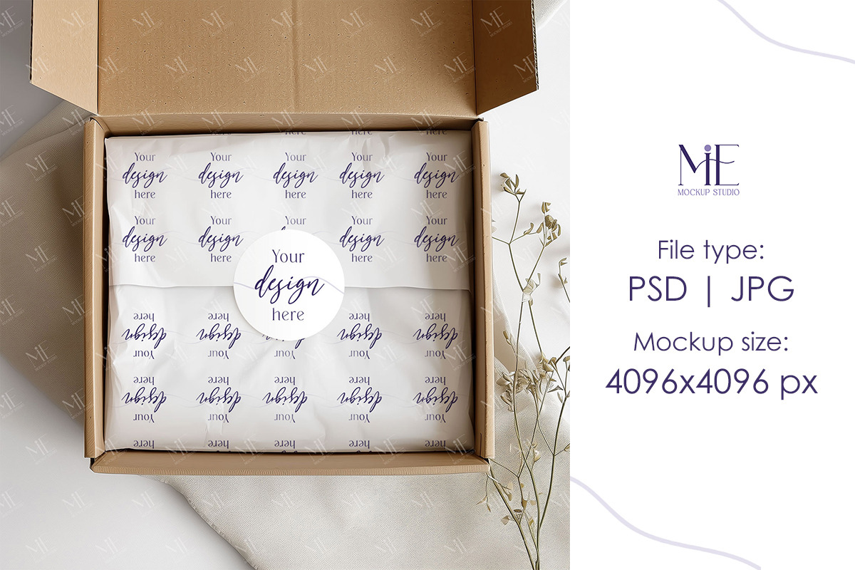 Tissue Wrapping Paper and Sticker Mock