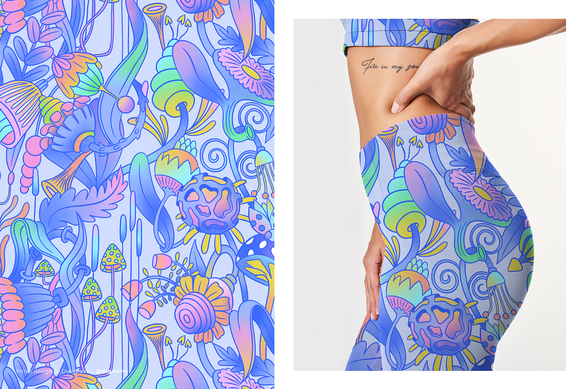 Cosmic Flora seamless pattern, a Pattern Graphic by Designnina Shop (Photo 7 of 11)