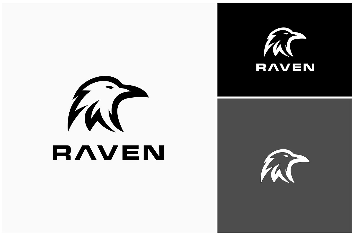 Raven Crow Corvus Head Logo, a Branding & Logo Template by ika trisiana