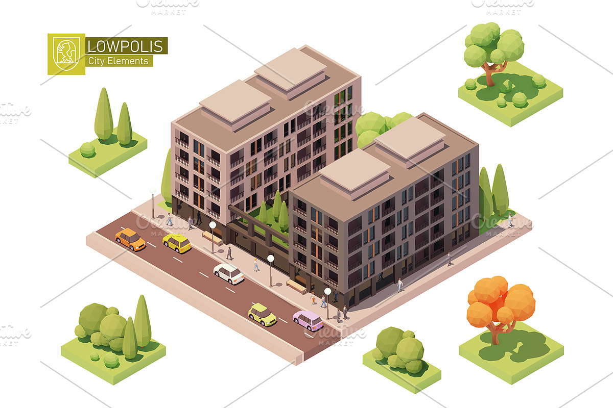 Isometric city map elements, an Object Graphic by tele52 (Photo 24 of 72)