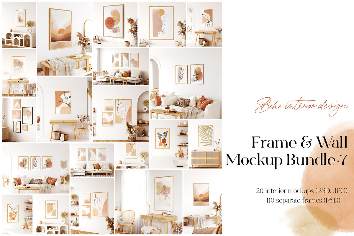 Frame & Wall Mockup Bundle - 7, a Print Template by Yuri-U (Photo 1 of 27)