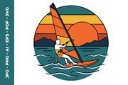 A Person windsurfing on ocean vector, an Object Illustration by nandinigraphics (Thumbnail 1 of 3)