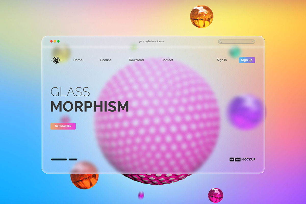 Glass Morphism Interface Mockup, a Landing Page Template by Artlogs (Photo 5 of 7)