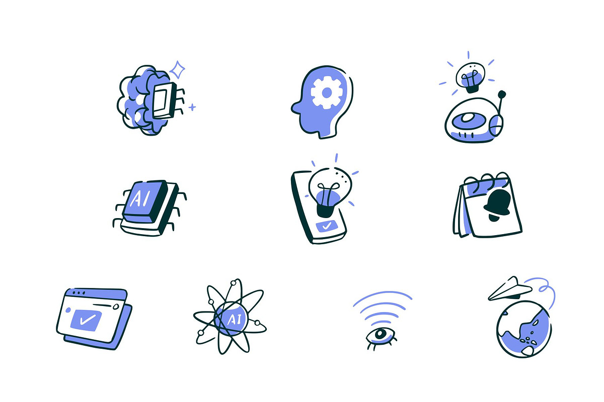 AI Doodle Icon Set Vol 1, a Technology Illustration by SLAB! Design (Photo 2 of 3)