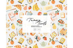 Good morning pattern breakfast food, a Pattern Graphic by Milatoo