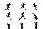 Sports Silhouette Clipart, Football, a Sport Illustration by BrushstrokeArtGB (Thumbnail 4 of 9)