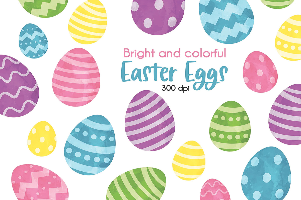 Easter Eggs Pastel Clipart Bundle, a Seasonal Illustration by SugarPickle Clip Art (Photo 1 of 4)