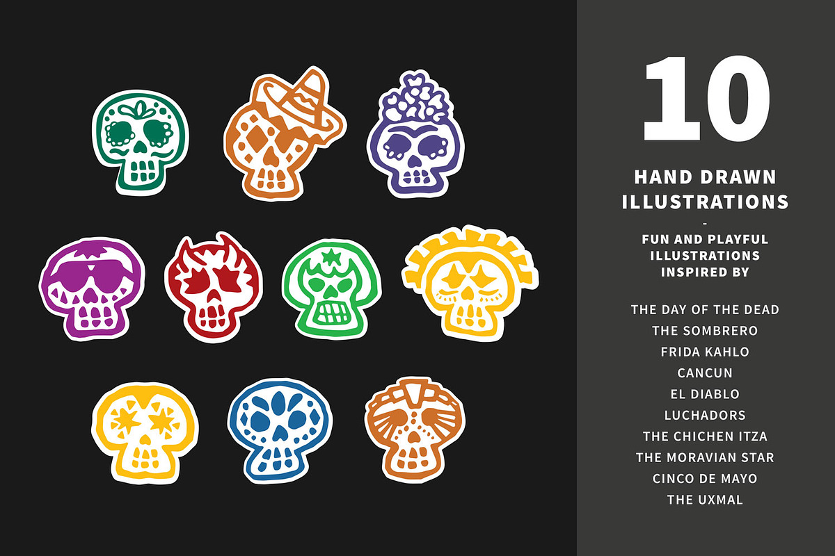 Sugar Skull Pack, an Illustration by Hues of Hodges (Photo 2 of 3)