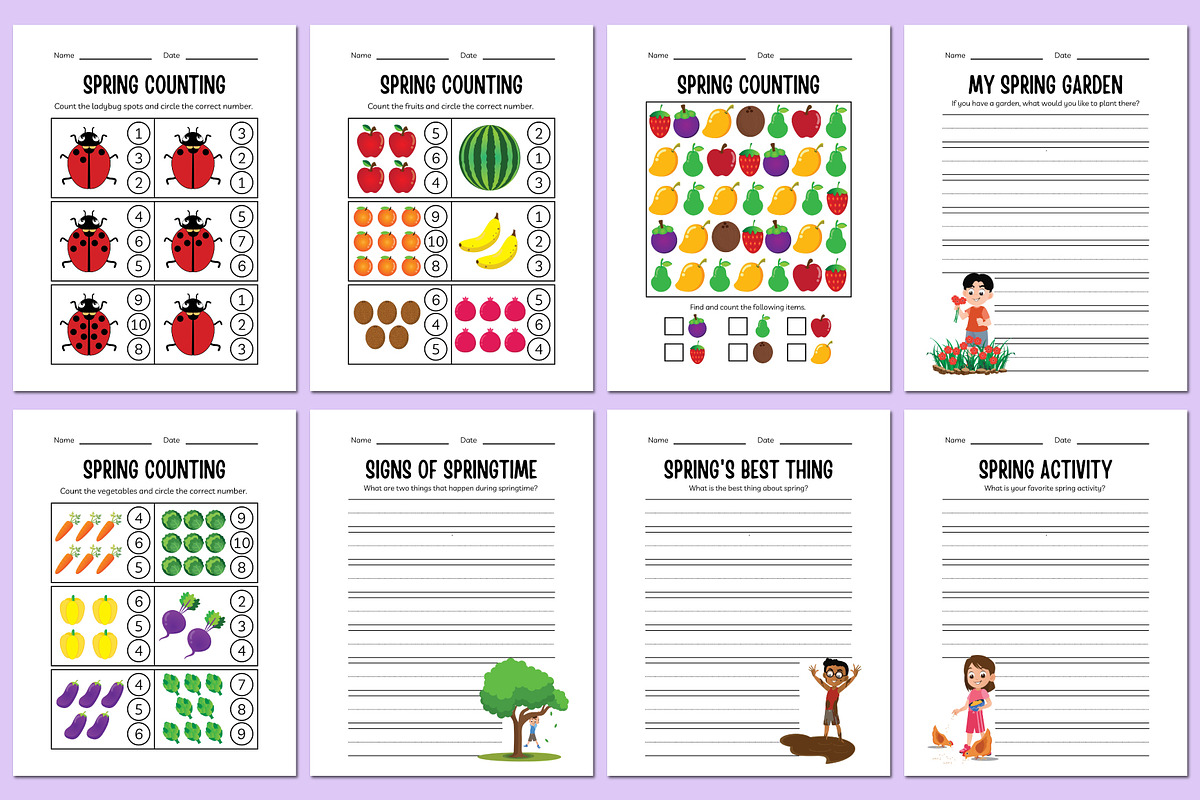 KINDERGARTEN SPRING &WINTER WORKBOOk, a Stationery Template by Shumaya (Photo 2 of 5)