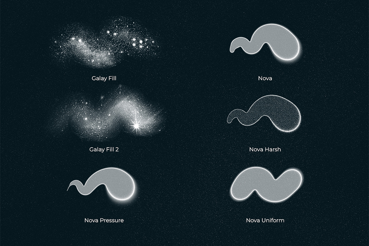 Cosmic spray and grain brushes set, a Brush Add-On by Tomasz Ostrowski Design (Photo 5 of 10)