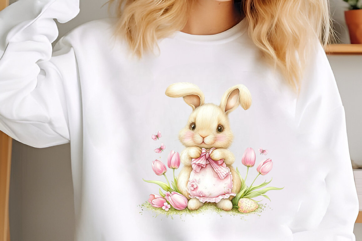 Whimsical Spring Rabbits Easter Clip, an Illustration by designcity5 (Photo 4 of 5)