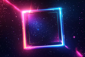 Vibrant cosmic frame art, a Photo by Beautiful things